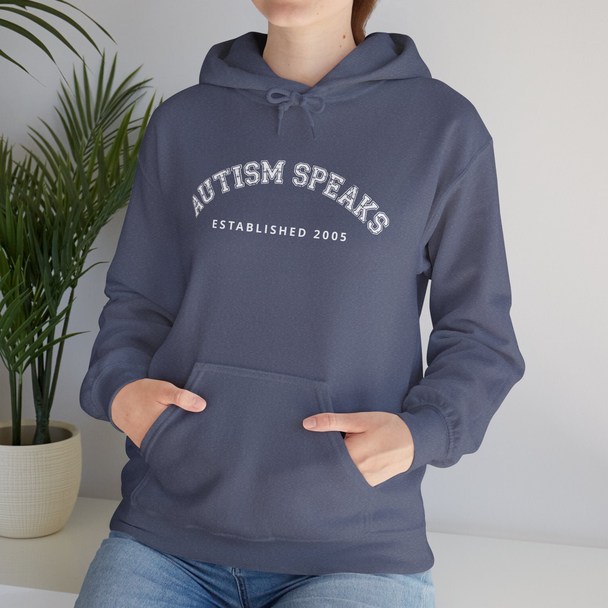 Autism Speaks Established 2005 Classic Heavy Blend Hooded Sweatshirt