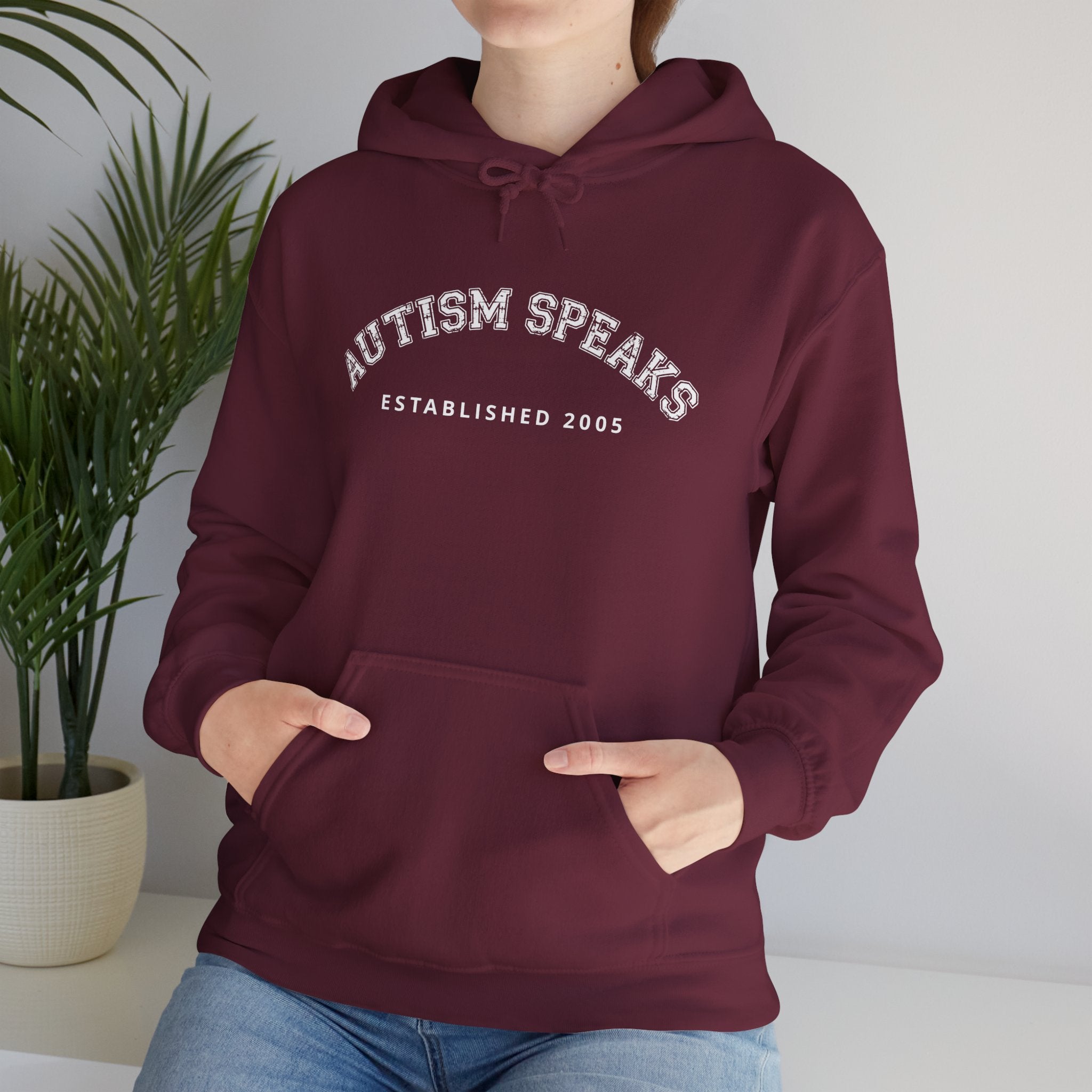 Autism Speaks Established 2005 Classic Heavy Blend Hooded Sweatshirt