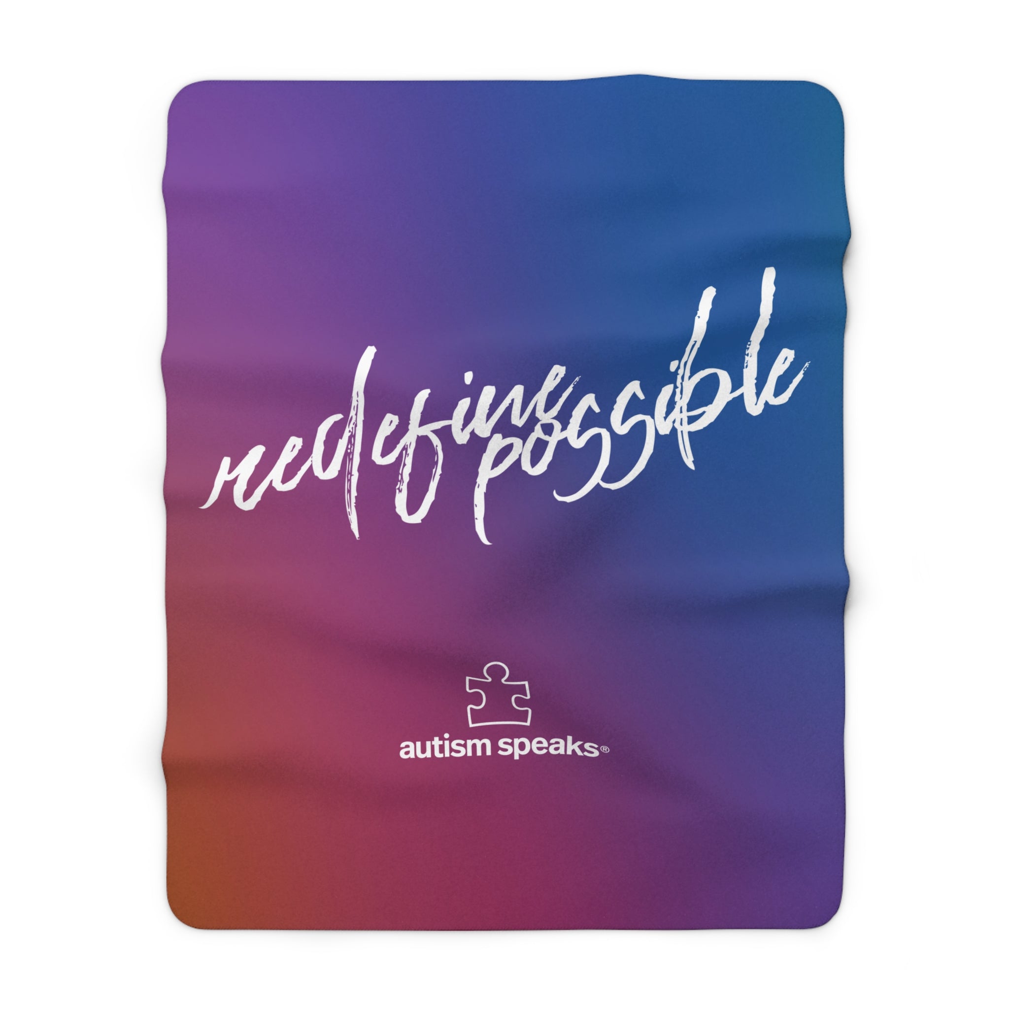 Autism Speaks Redefine Possible Gradient Sherpa Fleece Blanket