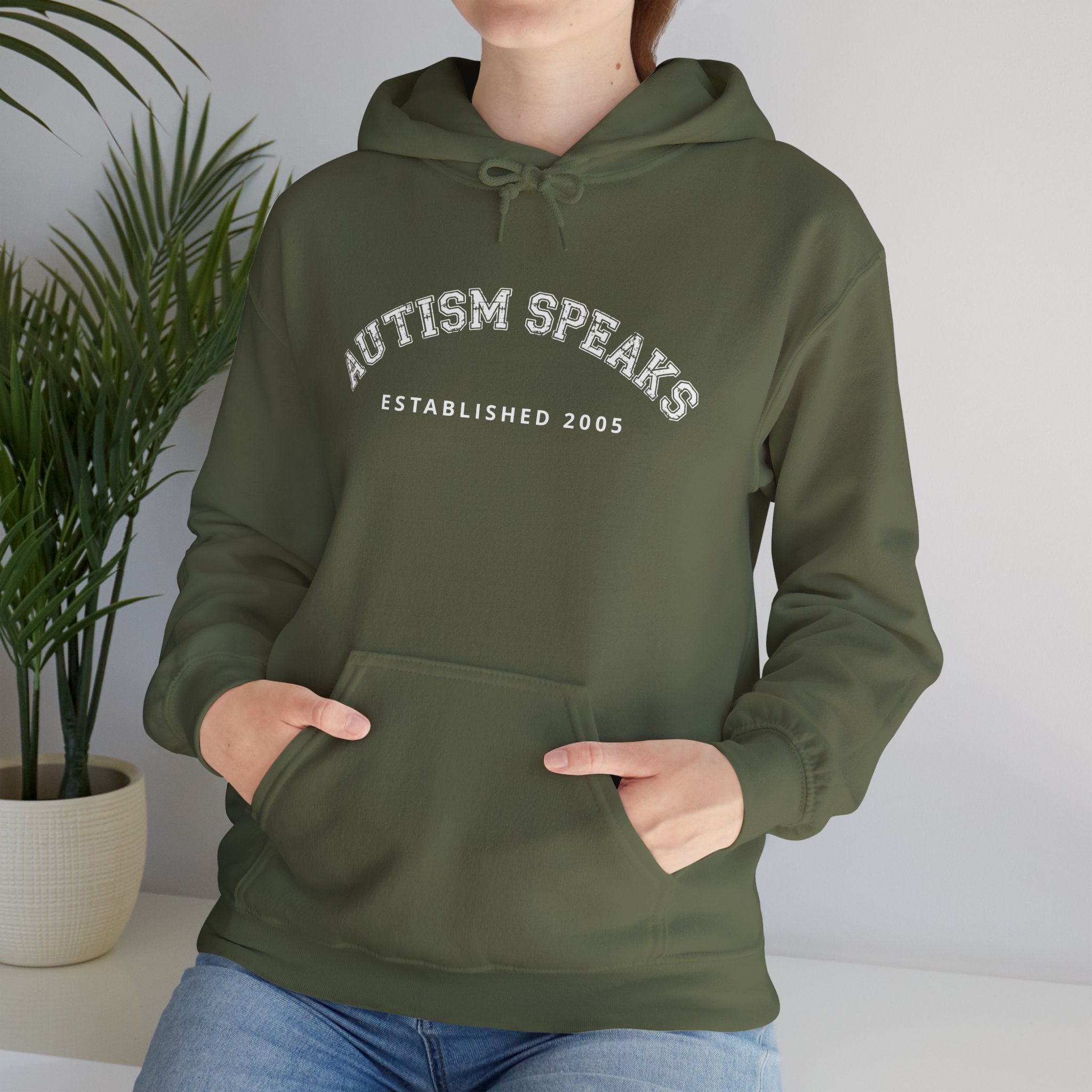 Autism Speaks Established 2005 Classic Heavy Blend Hooded Sweatshirt