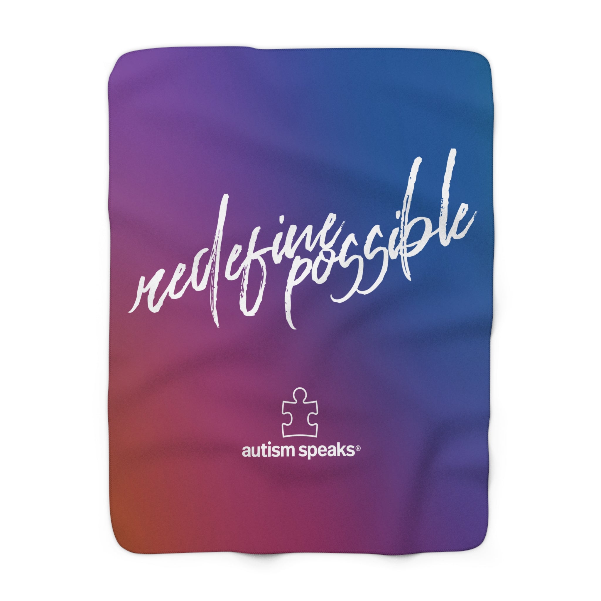 Autism Speaks Redefine Possible Gradient Sherpa Fleece Blanket